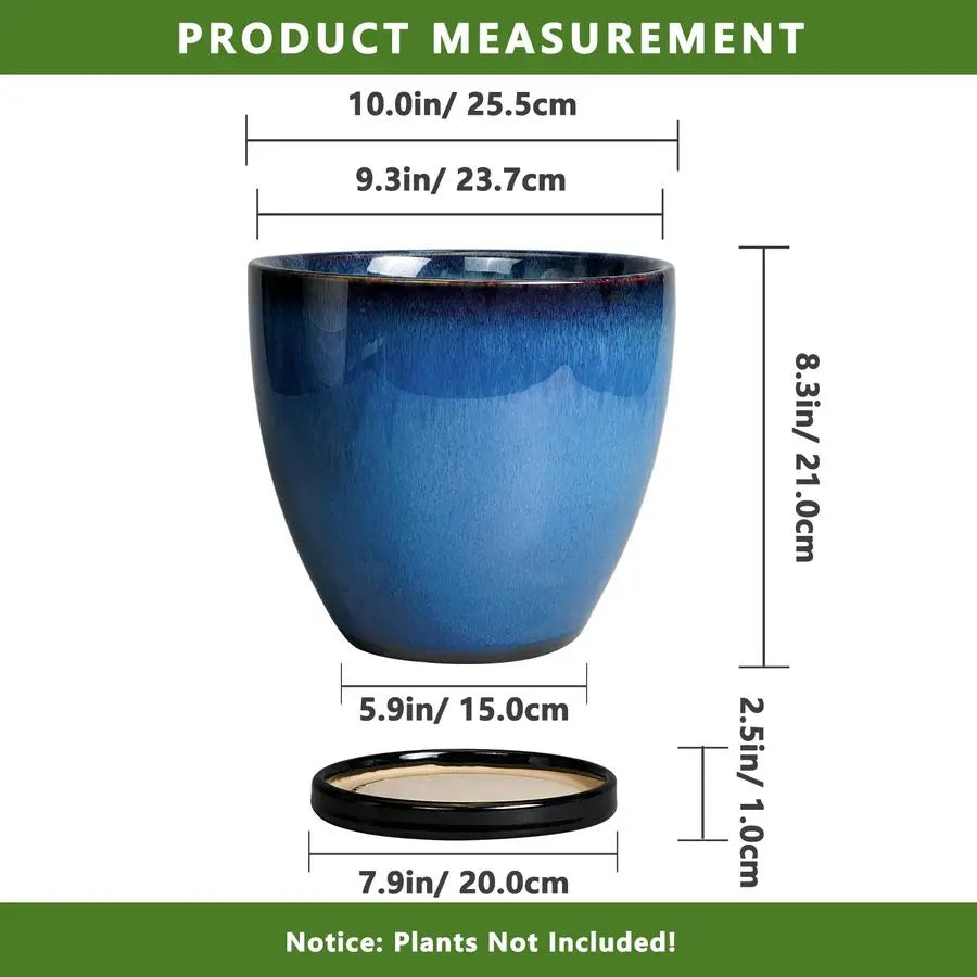 Ceramic Plant Pots With Drainage Holes And Saucer For Indoor