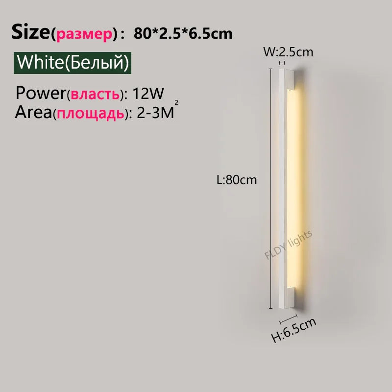 Nordic Minimalist Modern Designer 110V 220V LED Wall Lamp Living Room Hotel Aisle Corridor Bedroom Room Bedside Long Wall Light