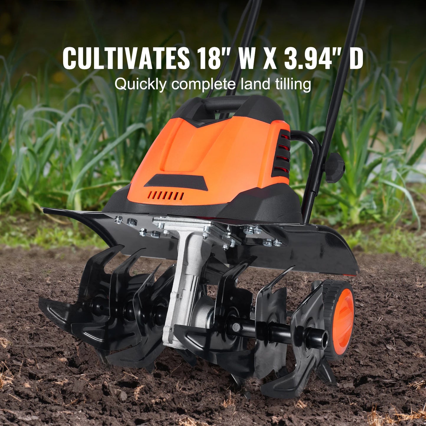 SucceBuy 12 Amp Electric Tiller Cultivator With Manganese Steel Tines