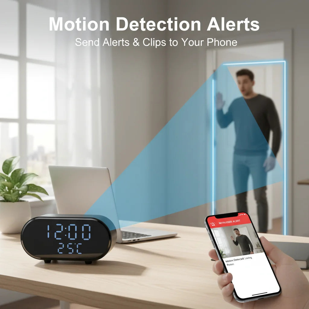 4K Ultra HD Clock Camera WiFi Security System With Alarm
