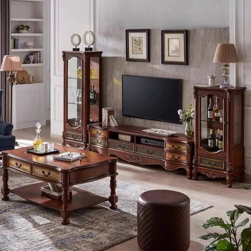 DUTRIEUX Vintage Storage TV Stand Nordic Wood Cabinet