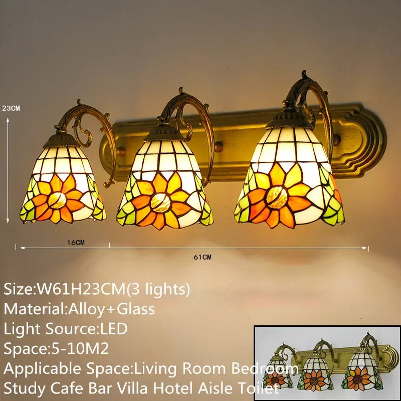 KARLOS Tiffany Luxury Wall Lamp American Creativity Living Room Bedroom Hotel Villa Cafe Bar Aisle Dresser Toilet Mirror Light