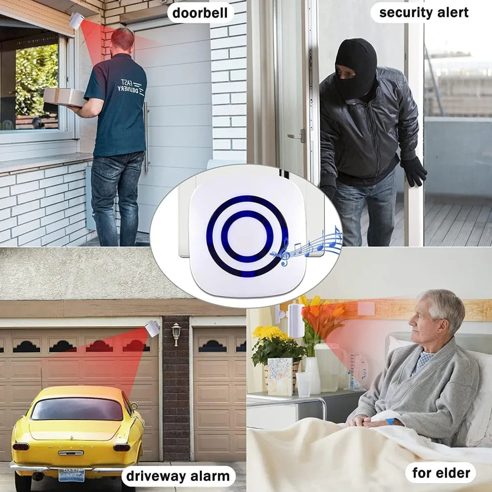 Long Range Wireless Driveway Alarm With 4 Motion Detectors