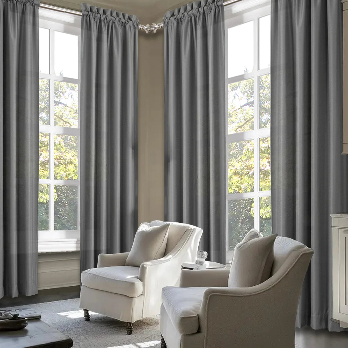 SABALANICA CN Light Filtering Curtains Rod Pocket Polyester