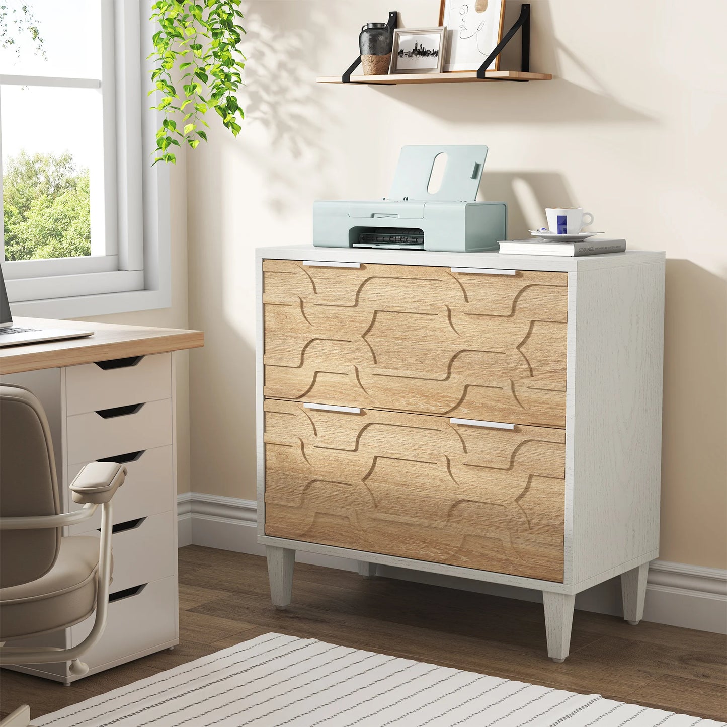 Tribesigns 2 Drawer File Cabinet Lateral Filing Cabinet Office Storage