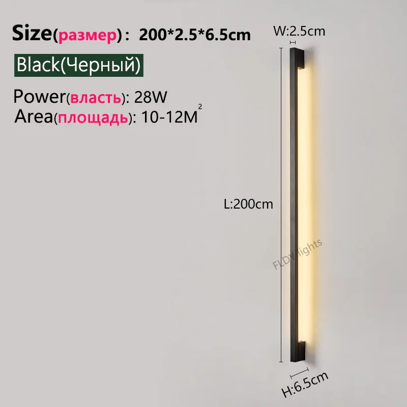 Nordic Minimalist Modern Designer 110V 220V LED Wall Lamp Living Room Hotel Aisle Corridor Bedroom Room Bedside Long Wall Light