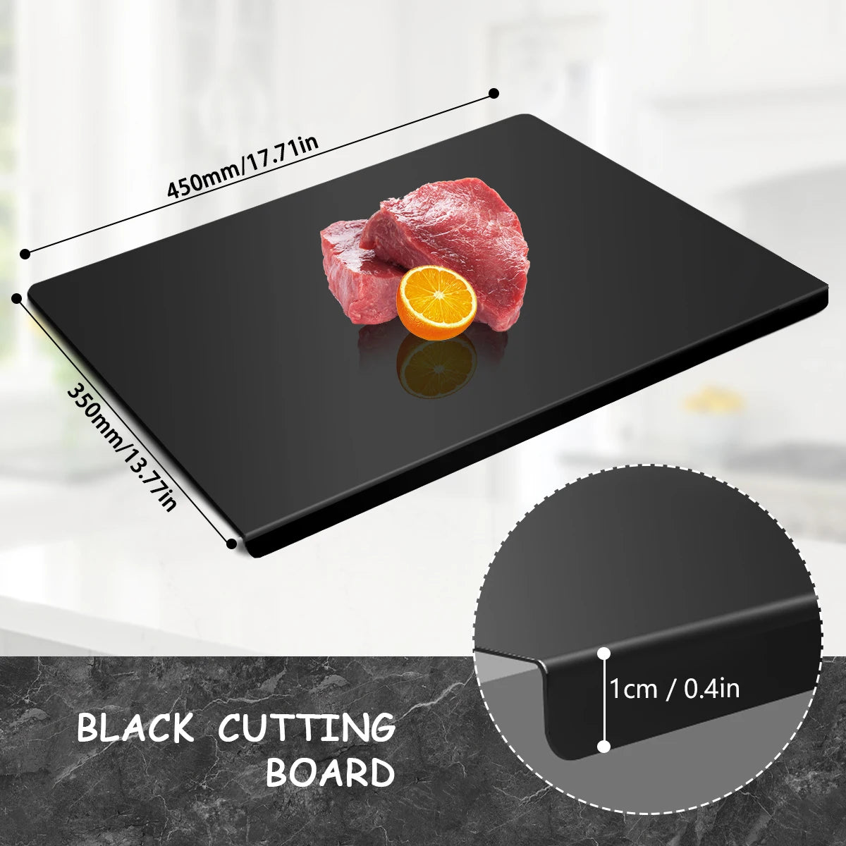 Acrylic Cutting Board With Lip Anti Slip Kitchen Board