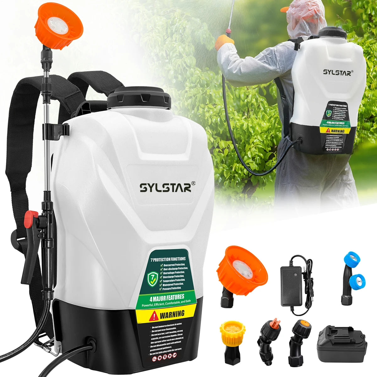 Backpack Sprayer Battery Powered 100 PSI Garden Sprayer