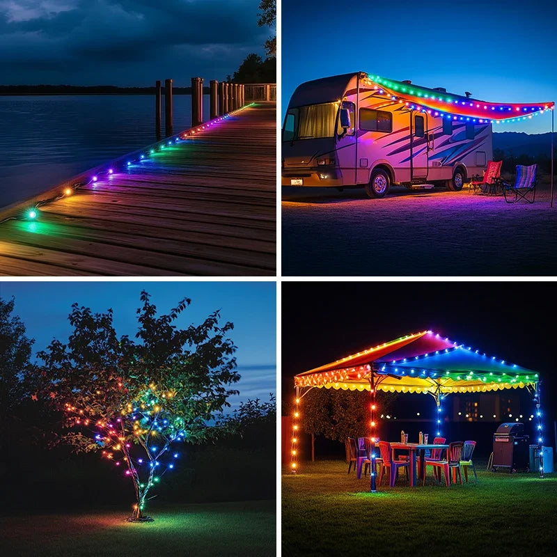 Permanent Outdoor Light Smart RGBIC Outdoor Decoration with 75 Scene Modes 100ft IP67 Waterproof Suitable for Holiday Decoration