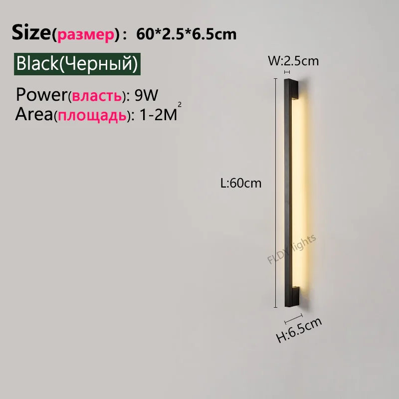 Nordic Minimalist Modern Designer 110V 220V LED Wall Lamp Living Room Hotel Aisle Corridor Bedroom Room Bedside Long Wall Light
