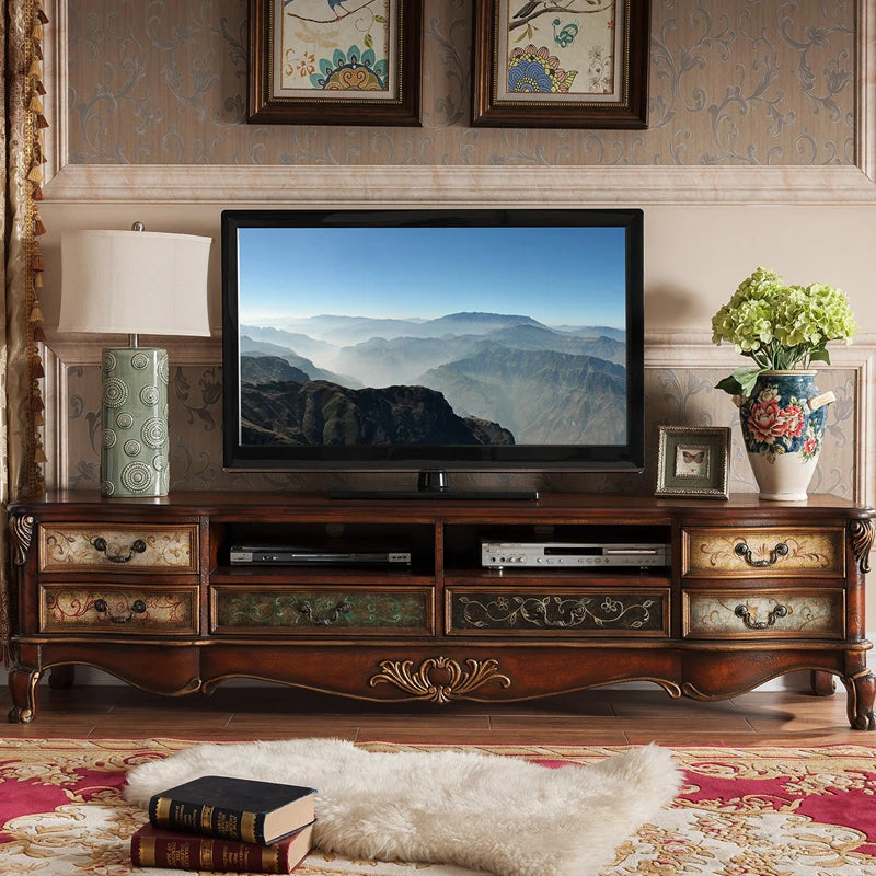 DUTRIEUX Vintage Storage TV Stand Nordic Wood Cabinet