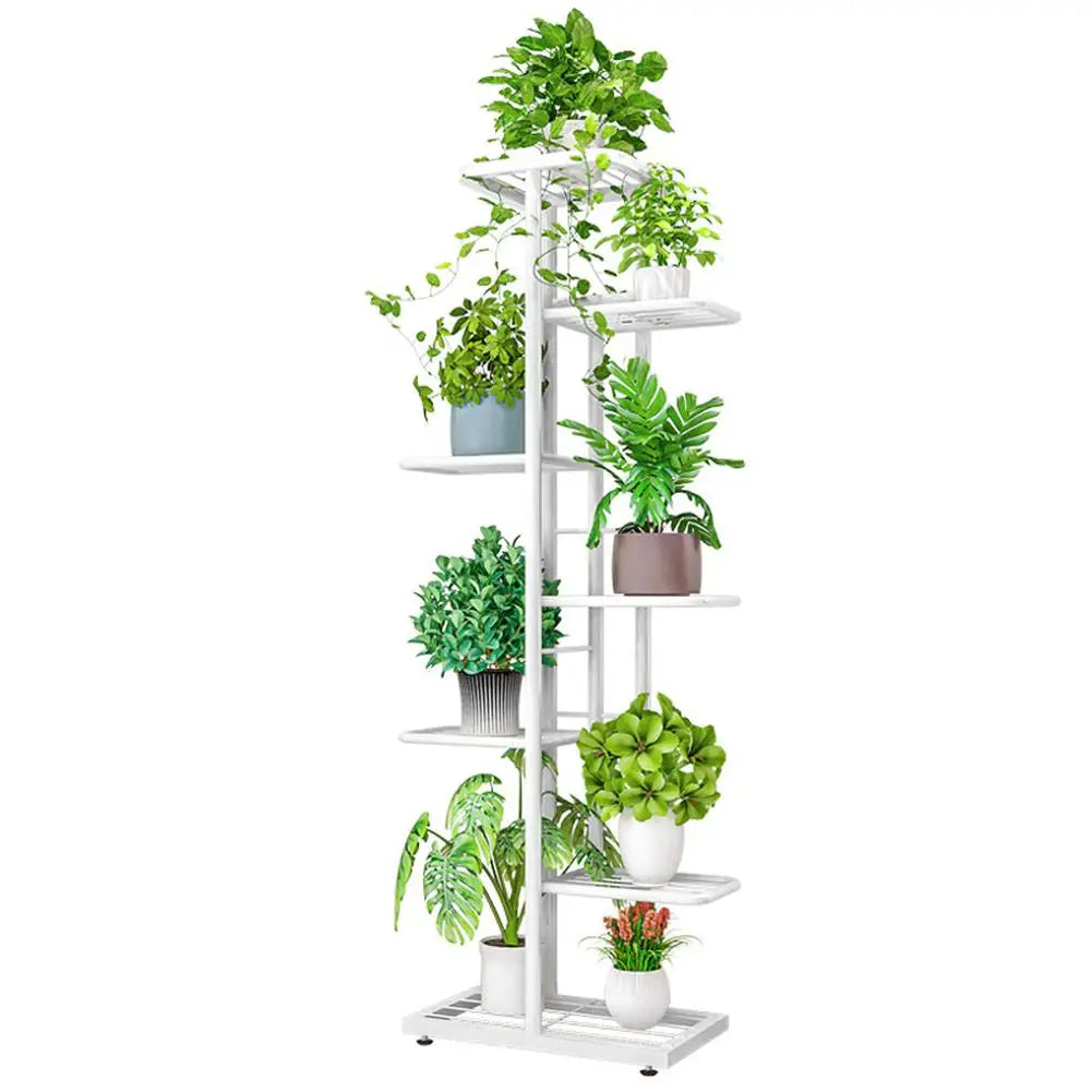 HiMISS 7 Tier Plant Stand Indoor Outdoor Metal Flower Shelf