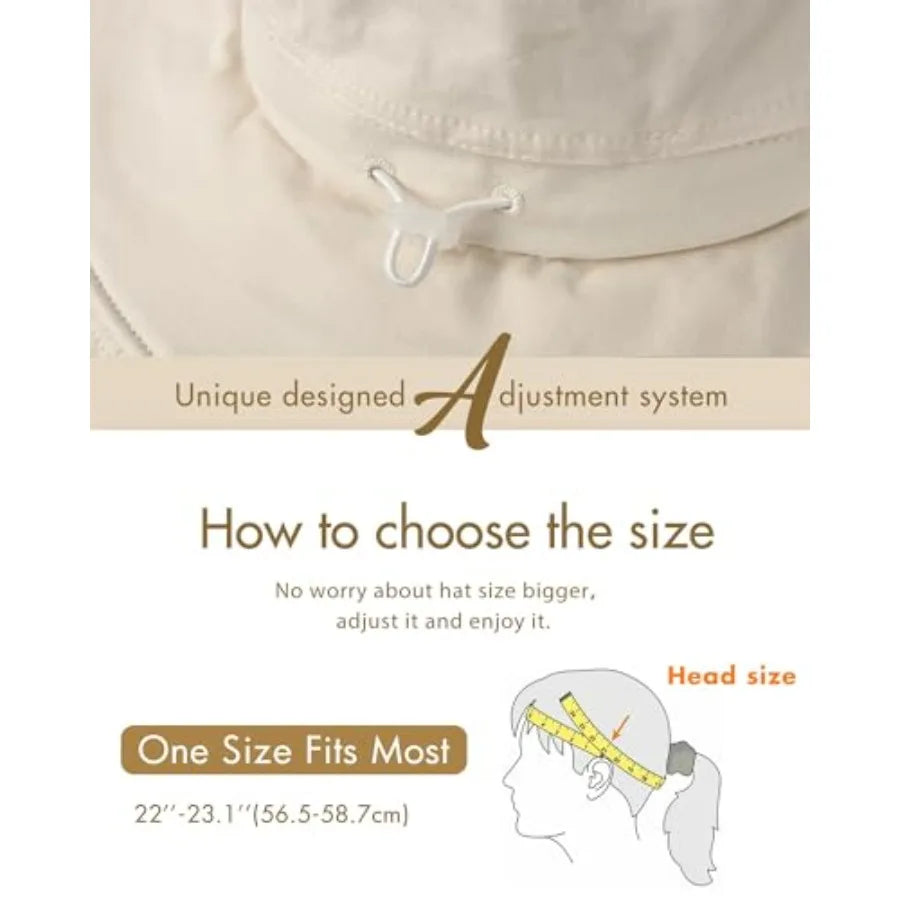 Sun Hat Women Wide Brim Gardening Ponytail Breathable Cotton