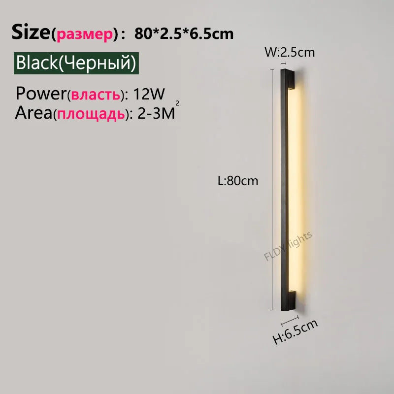 Nordic Minimalist Modern Designer 110V 220V LED Wall Lamp Living Room Hotel Aisle Corridor Bedroom Room Bedside Long Wall Light