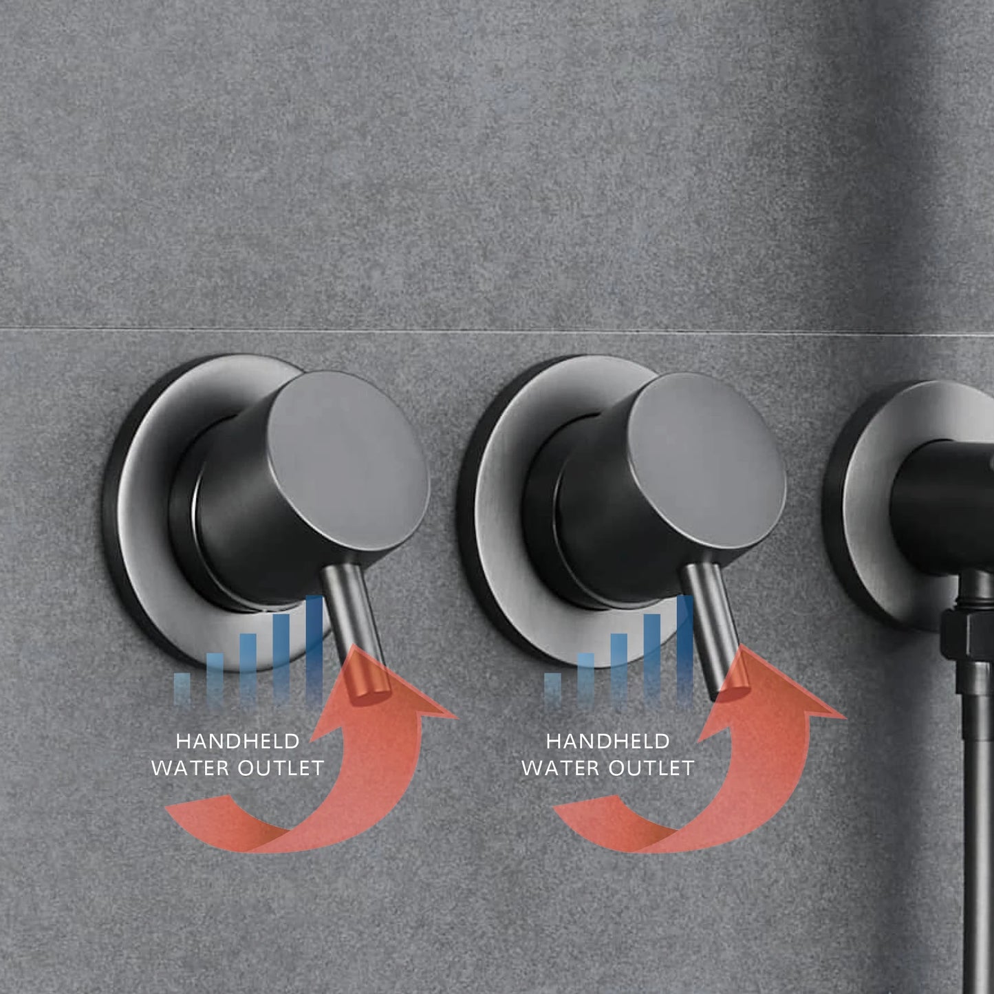 Gestana Luxury Brass Wall Mounted Shower System With Dual Handles