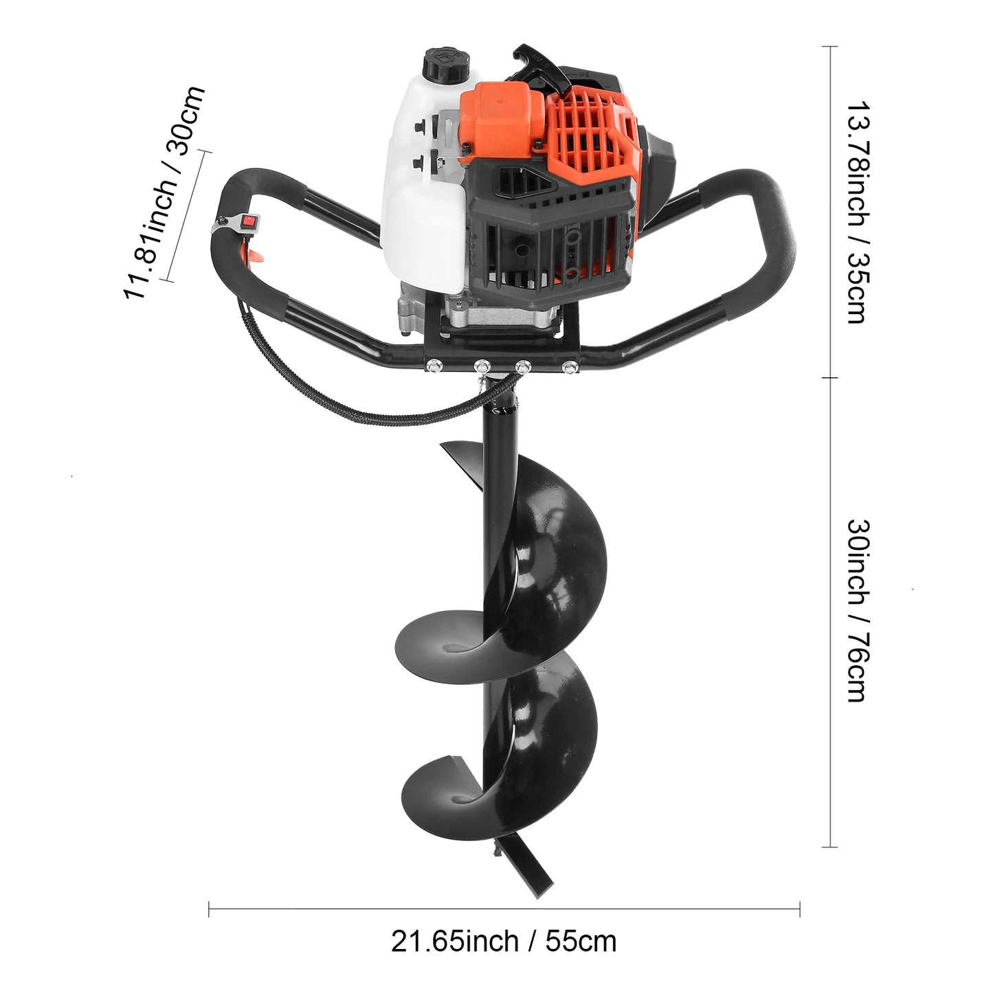SucceBuy Gas Powered Post Hole Digger 43cc Earth Auger