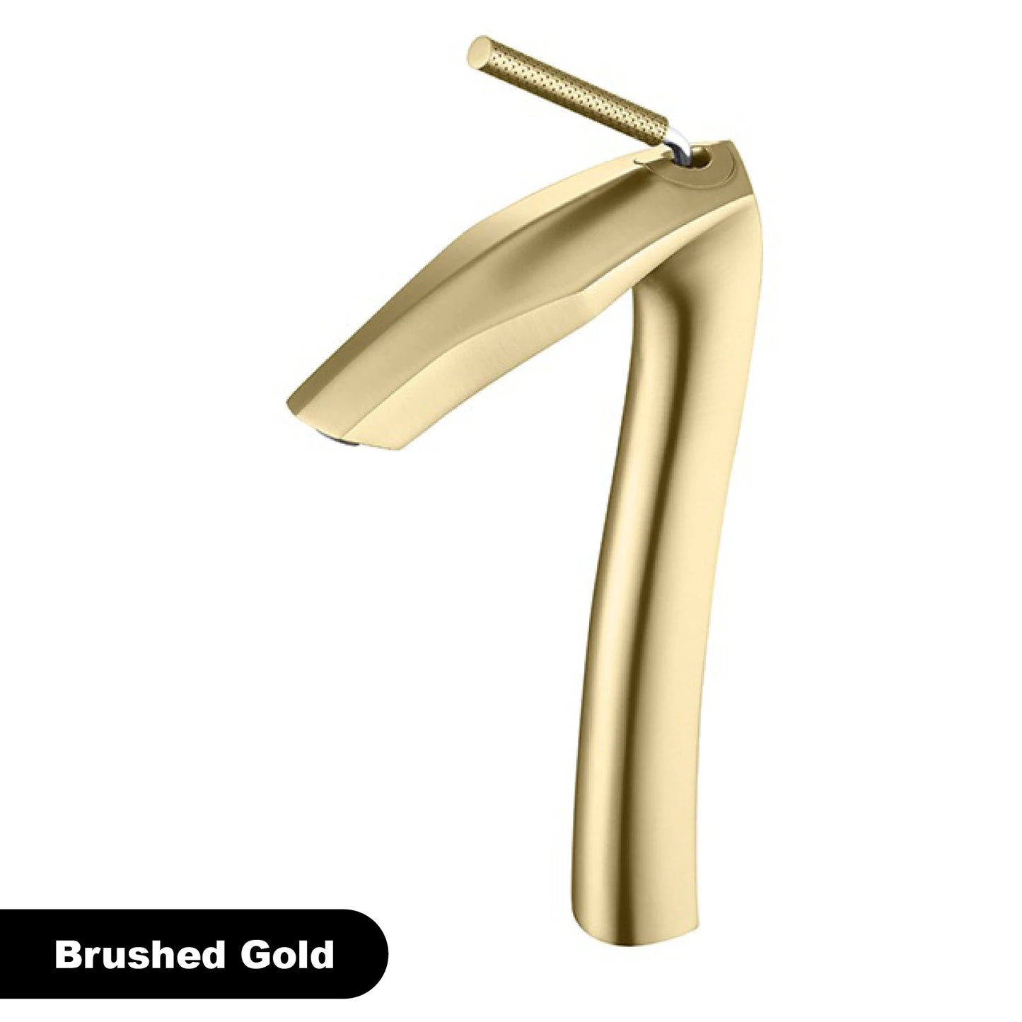 Gestana Brushed Gold Brass Bathroom Faucet Ceramic Cartridge Deck Mounted