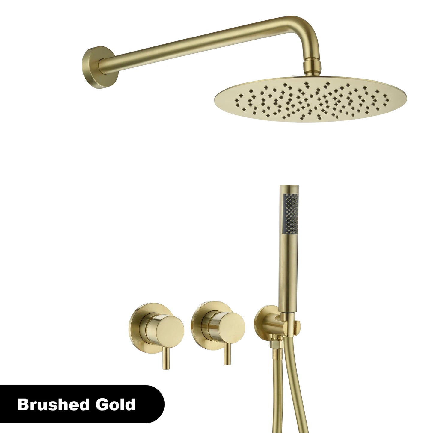 Gestana Luxury Brass Wall Mounted Shower System With Dual Handles